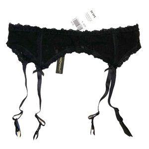 Hanky Panky Signature Black Lace Bow Accent Garter Belt Size Small